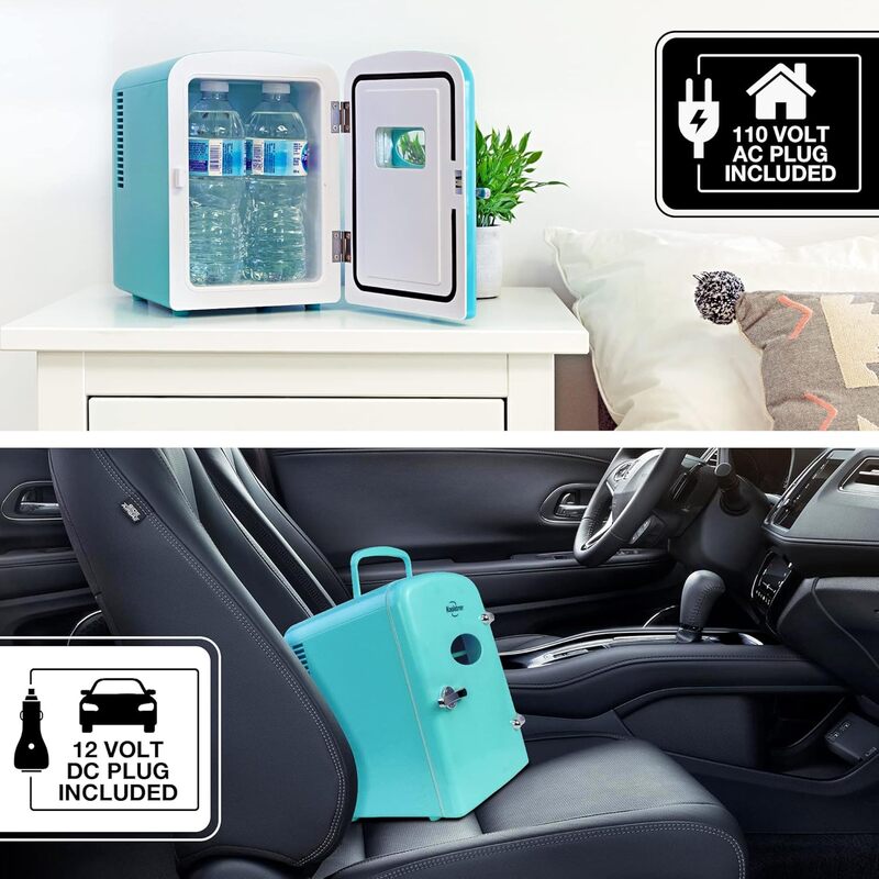 Koolatron Retro-Mini Kühlschrank 4L 12V aqua türkis kompakt für Büro Auto - 59586710025
