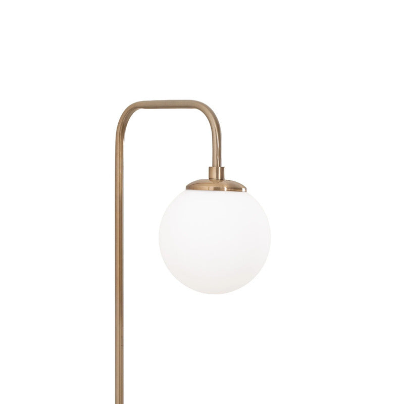 Opviq Stehleuchte Standlampe Viran Glas goldfarben antik Metall weiss satiniert - 10045823