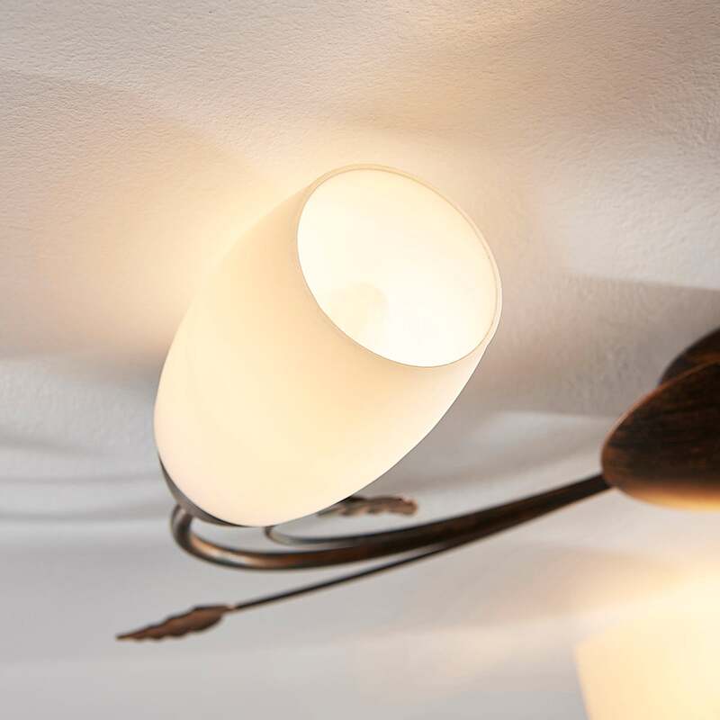 Lindby Deckenleuchte Stefania LED Lampe Leuchte dimmbar schwarz-gold Ø46cm 3-flg - 4251096534894