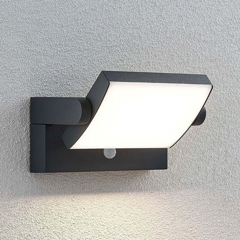 Lindby  LED-Außenwandleuchte Sherin Wandleuchte Außenlampe mit Sensor dunkelgrau - 4251096554502