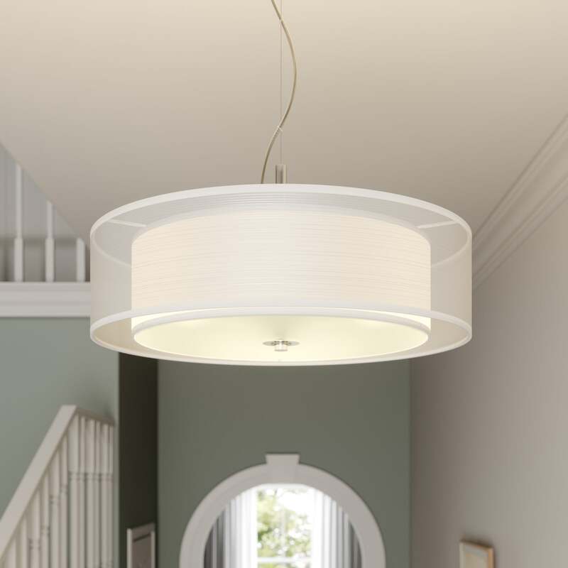 Lindby Pendelleuchte Hängeleuchte Pikka LED Lampe dimmbar weiß chrom Ø 50cm - 6291106558548