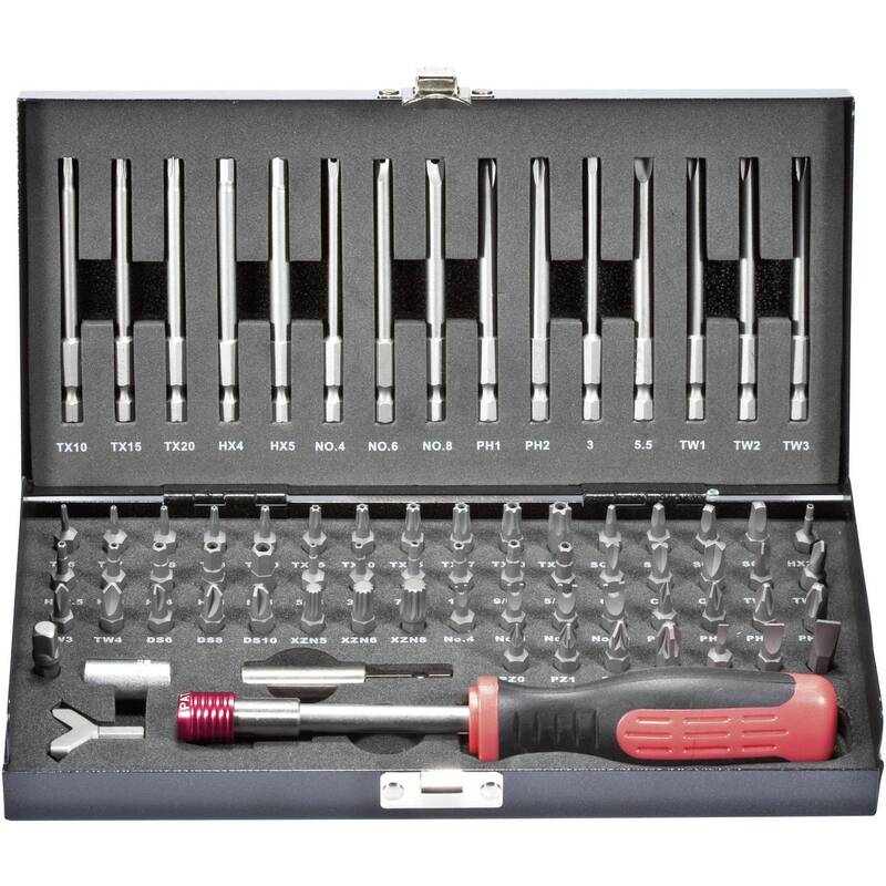 Toolcraft HT02183 820952 Bit-Set 75teilig Schlitz Innen-Sechskant Innen-TORX ... - 4016138497007