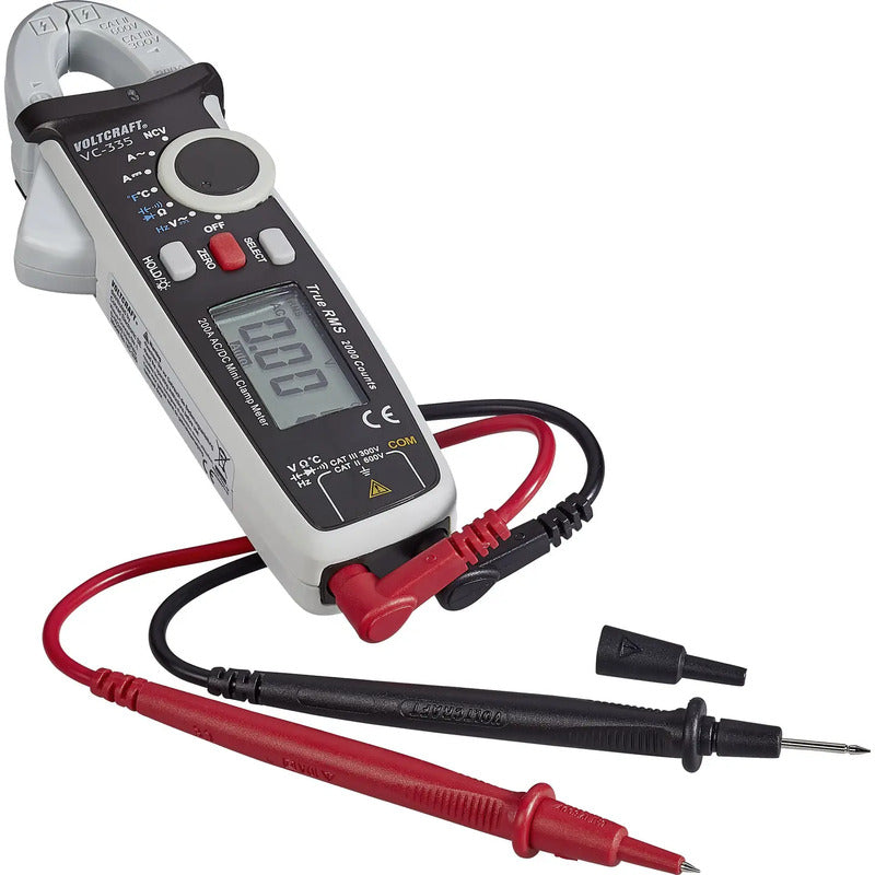Voltcraft Stromzange VC-335 digital Messgerät 2000 Counts CAT II 600V CAT III - 4016139066660