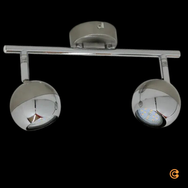 Arvin Deckenstrahler Spot LED Strahler Leuchte zweiflammig Nickel Silber - 4251096520859