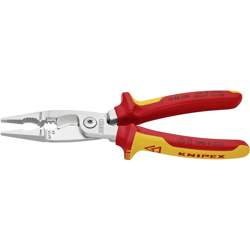 Knipex Multifunktionszange 13 86 200 Zange Handwerkzeug Crimpzange 50mm² 15mm - 4003773075097