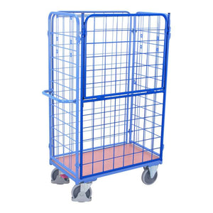 B-Ware VARIOfit Längswand halb abklappbar Drahtgitter 1200mm 800 mm RAL 5010 enzianblau