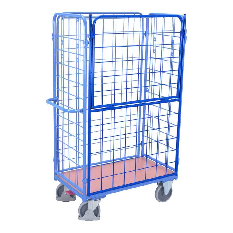 VARIOfit Längswand halb abklappbar Drahtgitter 1200mm 800 mm RAL 5010 enzianblau - 4035694033047
