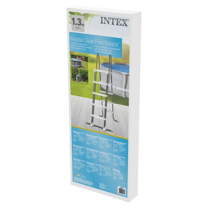 Intex Sicherheitsleiter 5 Stufen Poolleiter grau 132cm rutschsichere Stufen - 6941057408514