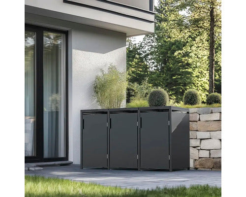 Konsta Mülltonnenbox Mülltonnenbox anthrazit für 3 x 240l Mülltonnen - 4306516693573