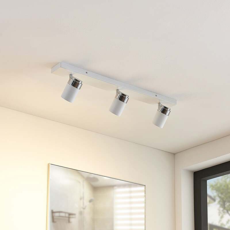 Lindby Deckenleuchte Strahler Kardo LED Lampe dimmbar IP44 chrom weiß 3-flammig - 4251096544367