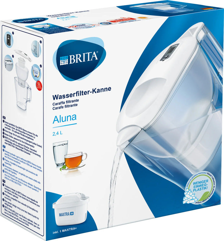 BRITA Wasserfilter-Kanne Filterkanne Aluna Weiß Kartusche Leitungswasser Filter - 4006387076313