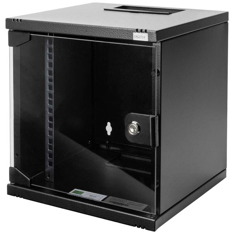 Digitus DN-10-06U-B 10 Zoll Wandgehäuse 6 HE Schwarz mit Glastür - 4016032466253