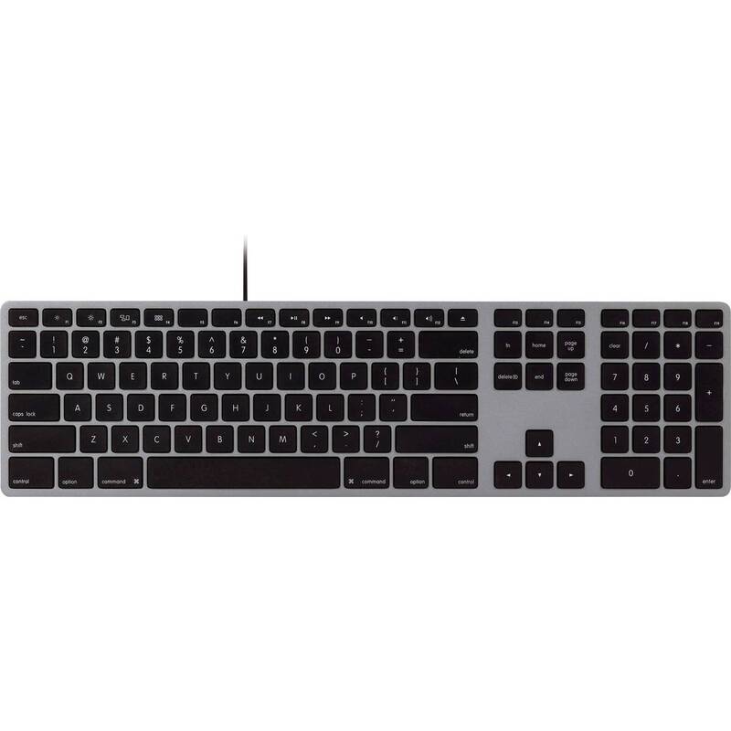 Matias USB Tastatur Keyboard FK316CB für Mac Space Grau QWERTY US-Version 1,5m - 0833742007408
