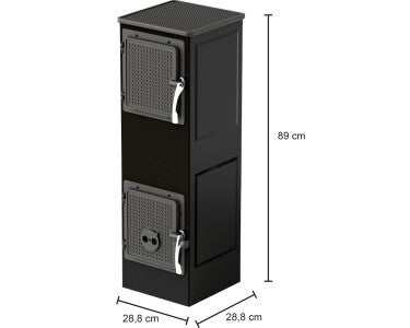 Accente Werkstattofen Toba 2.0 Heizgerät Stahl Schwarz 6 kW Keramott Brennraum - 4007876511872