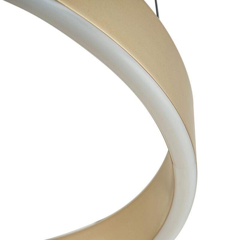 Lucande LED Pendant Light Tindra, Ø 40 Cm, Gold, Dimmable - 4255830903786