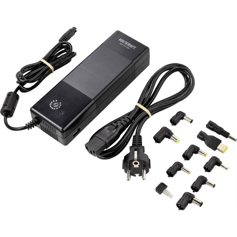 Voltcraft Notebook-Netzteil NPS-134 USB 134.5W 12-24V regelbar schwarz 189x64mm - 4064161075327