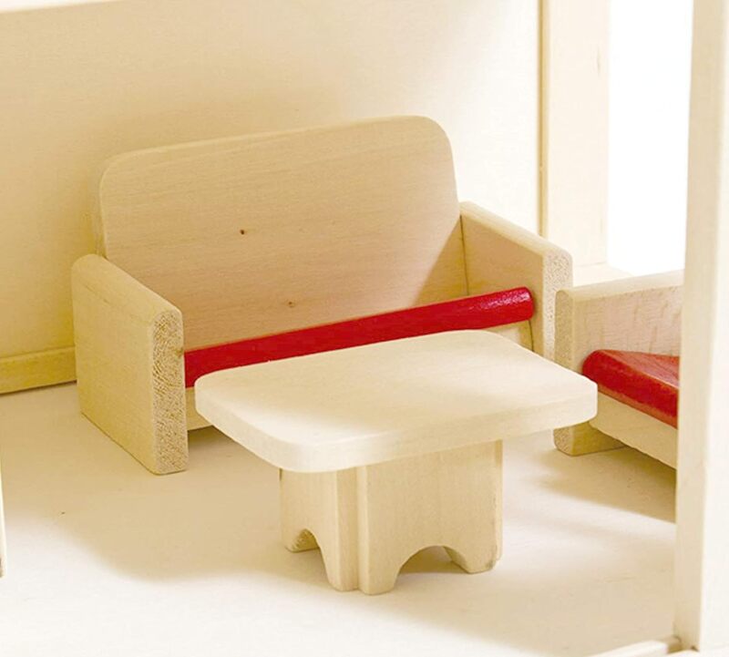 COSTWAY Izzy Puppenhaus aus Holz 23cm für Kinder ab 3 Jahren beige - 4047385571202