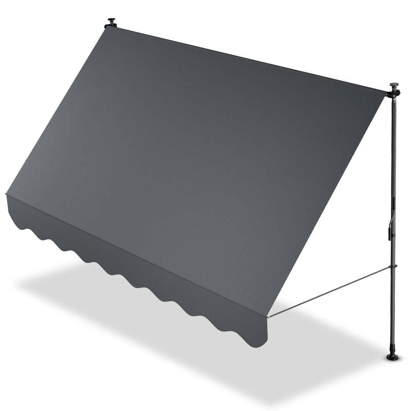 Klemmmarkise Kapstadt Sonnenschutz höhenverstellbar grau 300x120cm UV-beständig - 4262437183725