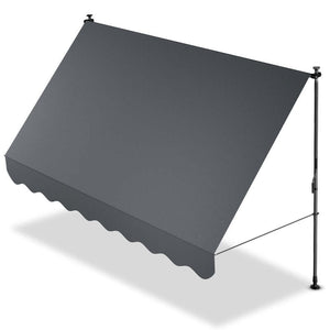 B-Ware Klemmmarkise Kapstadt Sonnenschutz höhenverstellbar grau 300x120cm UV-beständig