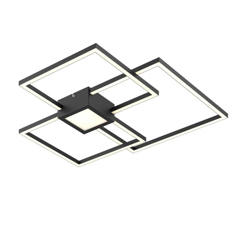 Lindby Deckenlampe Deckenleuchte LED Duetto anthrazit quadratisch Aluminium - 4251096574005