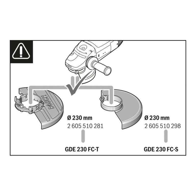 Bosch Absaughaube GDE 230 FC-S Staubabsaugung Winkelschleifer Handwerkzeug 60mm - 3165140800594