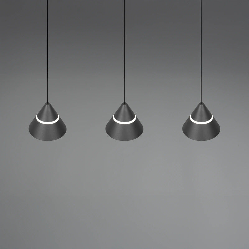 Trio Pendelleuchte Hängelampe LED Schwarz ROMEO Höhenverstellung CCT 3-flammig - 4017807667769