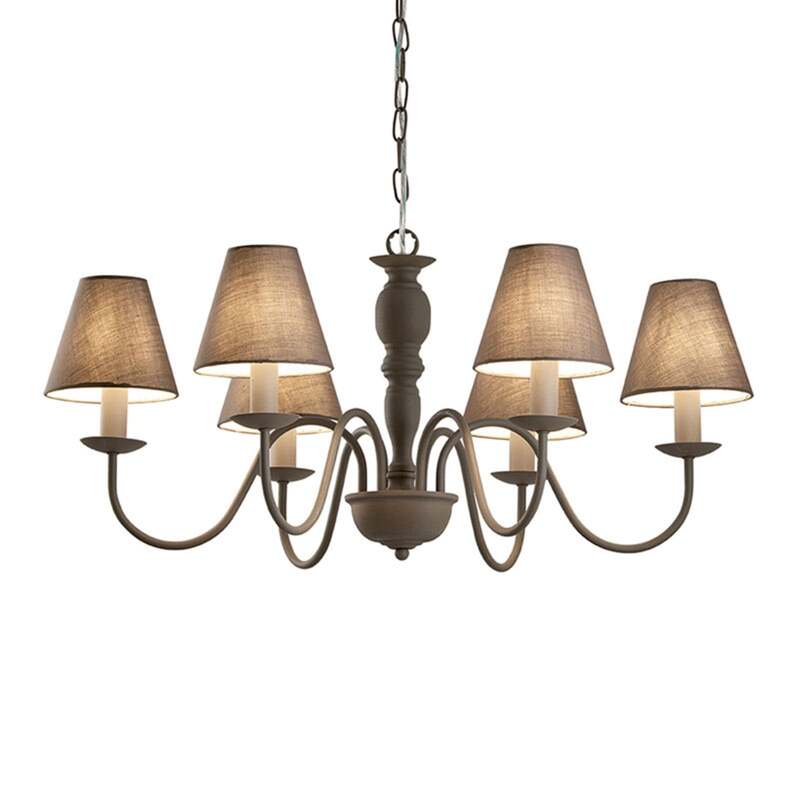 Viokef Kronleuchter Fatima Deckenlampe Hängelampe Lampe grau sechsflammig E140 - 5201769072757