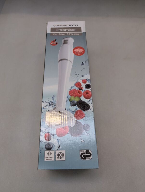 GourmetMaxx Stabmixer Pürierstab Handmixer 400W Mixer Küchenhelfer Weiß 700ml - 4067522047919
