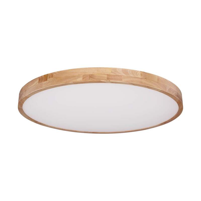 LED-Deckenlampe Rainer 80 cm Holzoptik Metall dimmbar CCT 7000 lm Globo - 9007371386284
