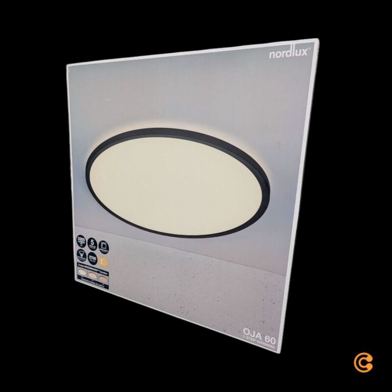 Nordlux Deckenleuchte Oja LED Lampe dimmbar schwarz warmweiß 600x600mm 38W - 5704924002243