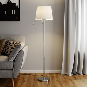 B-Ware Lindby Benjiro Stoff Stehlampe Led Leselicht Wohnzimmerleuchte Standleuchte E27