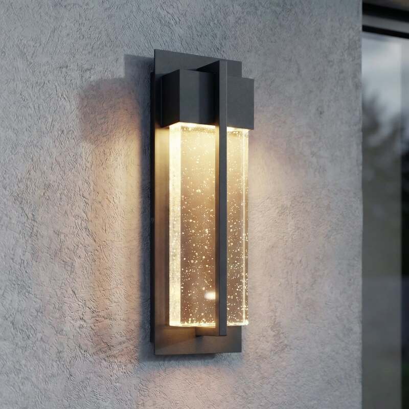 Lucande Außenwandleuchte Velune LED Gartenlampe anthrazit 35cm IP44 CCT 1000lm - 4255830909801