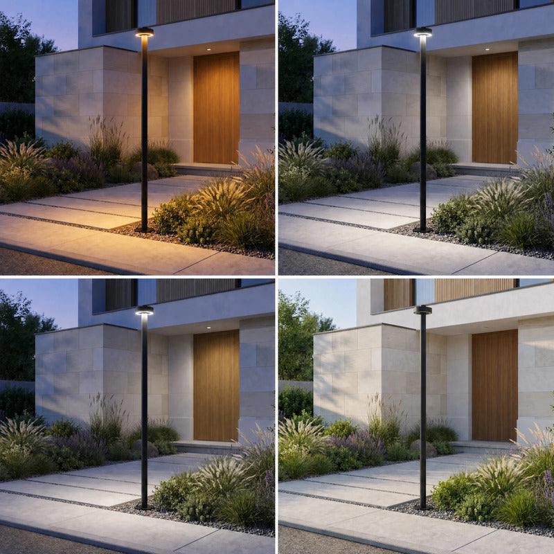 Lucande Außenleuchte Gartenleuchte Nirella LED Pollerleuchte schwarz 200cm IP65 - 4255830911712