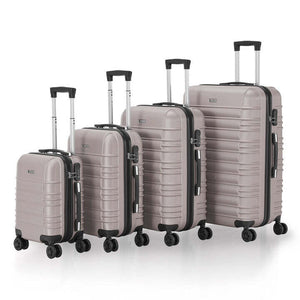 C-Ware Hartschalen Kofferset Rom 4-teilig Set ABS-Kunststoff 360° Rollen creme