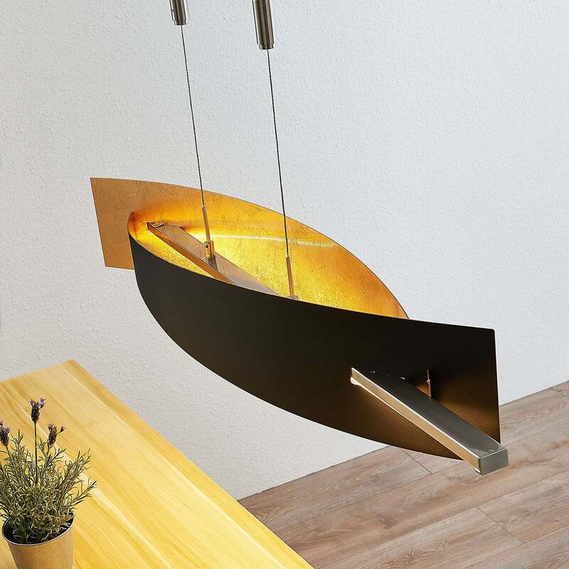 Lucande Hängeleuchte Pendelleuchte Marija LED dimmbar schwarz-gold 101cm 3kg - 4251096553703