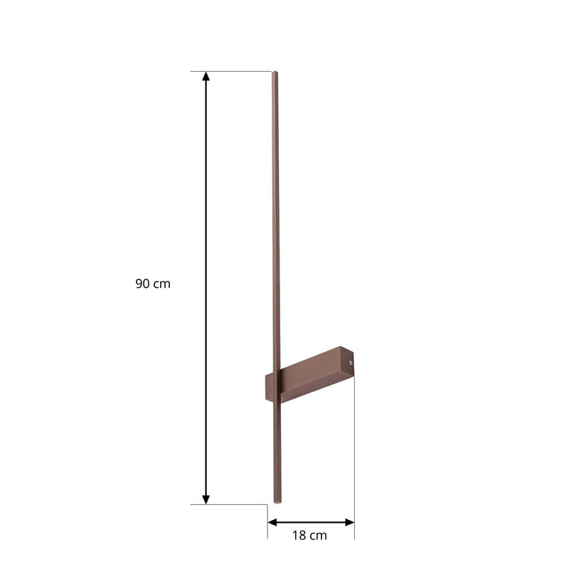 Lindby Wandleuchte Natsumi LED Wandlampe Leuchte dimmbar braun 90cm Aluminium - 4255830917615