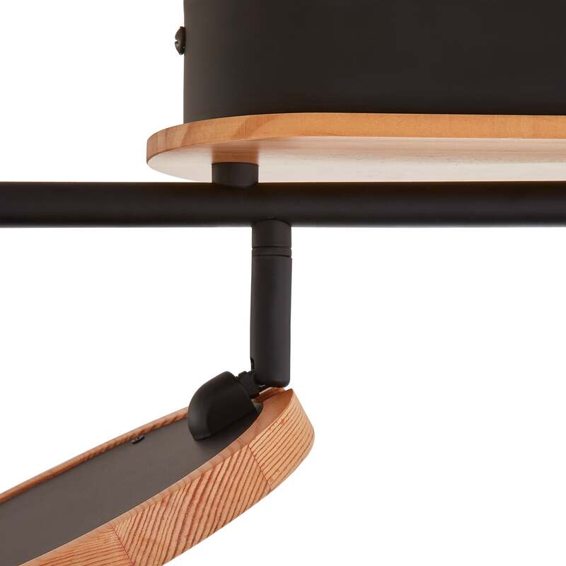 Lindby Strahler Spot LED Holz schwarz weiß 152 cm Deckenleuchte mit Dimmer - 4251911766110