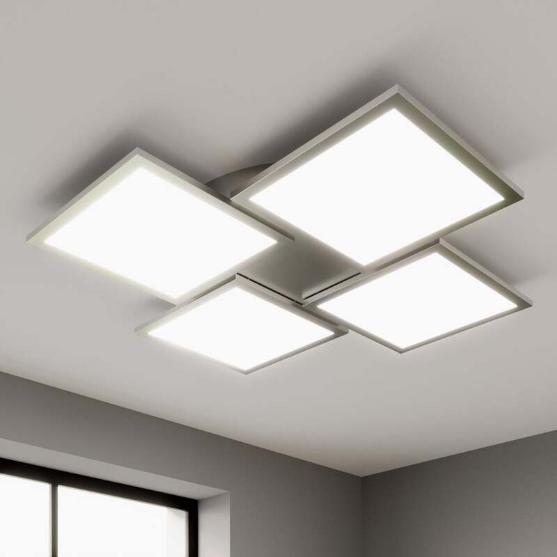 Lucande Deckenlampe Ilira LED dimmbar 4-flg silber CCT Nachtlichtfunktion - 4251096561586