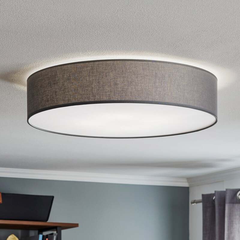 TK-Lighting Deckenleuchte Rondo LED dimmbar grau 60cm Durchmesser Metall Textil - 5901780515843