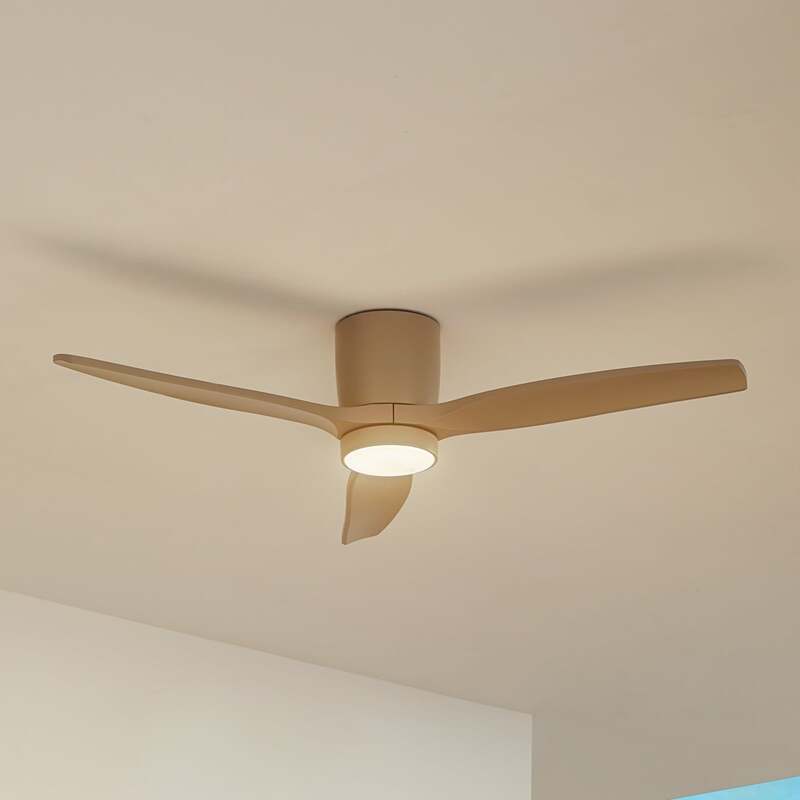 Lucande Deckenventilator Sorin LED Ventilator leise IP44 beige 132cm für Räume - 4251911797893