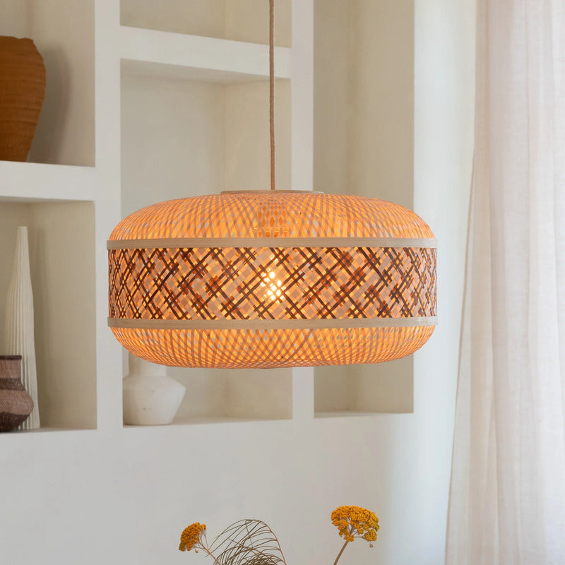 GOOD MOJO Hängeleuchte Pendelleuchte Bambus braun Langkawi E27 LED Ø 50 cm Lampe - 8716248096621