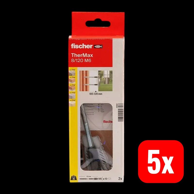 Fischer Abstandsmontagesystem Thermax M6 8mm 120mm Befestigungssystem 2 Stück - 4006209456828