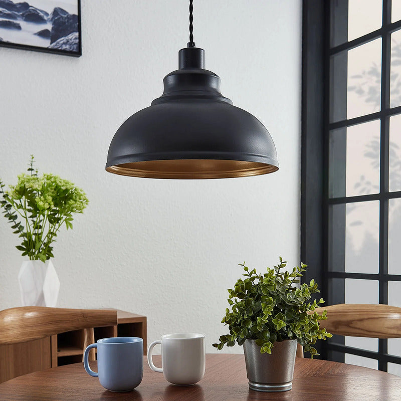 Lindby Pendellampe Hängeleuchte Albertine LED dimmbar schwarz gold Ø29cm 150cm - 4251096557466