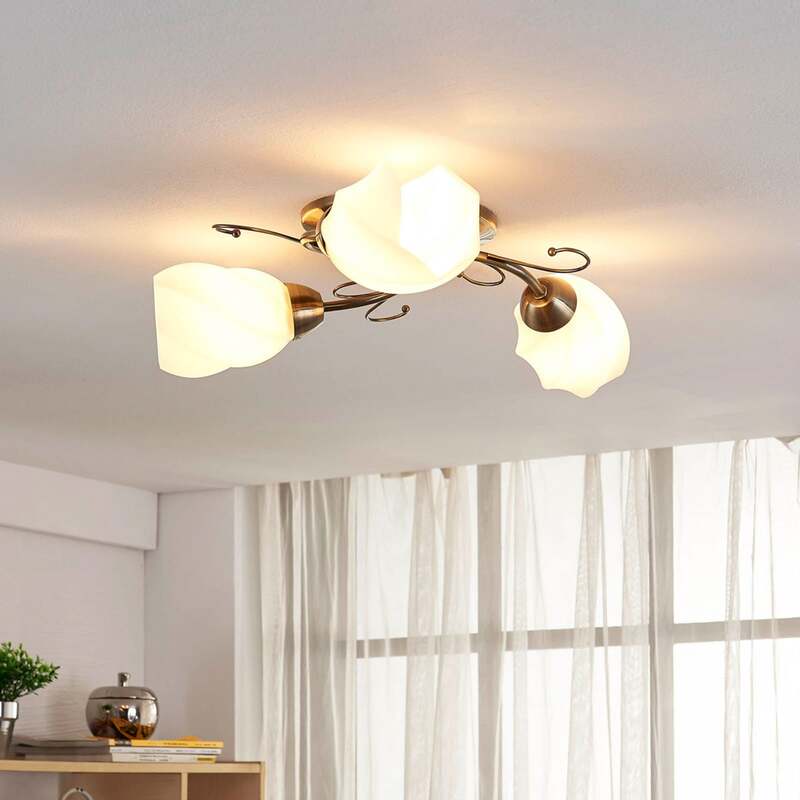 Lindby Deckenlampe Amedea LED Lampe Leuchte dimmbar altmessing Ø55cm 3-flammig - 4251096516999