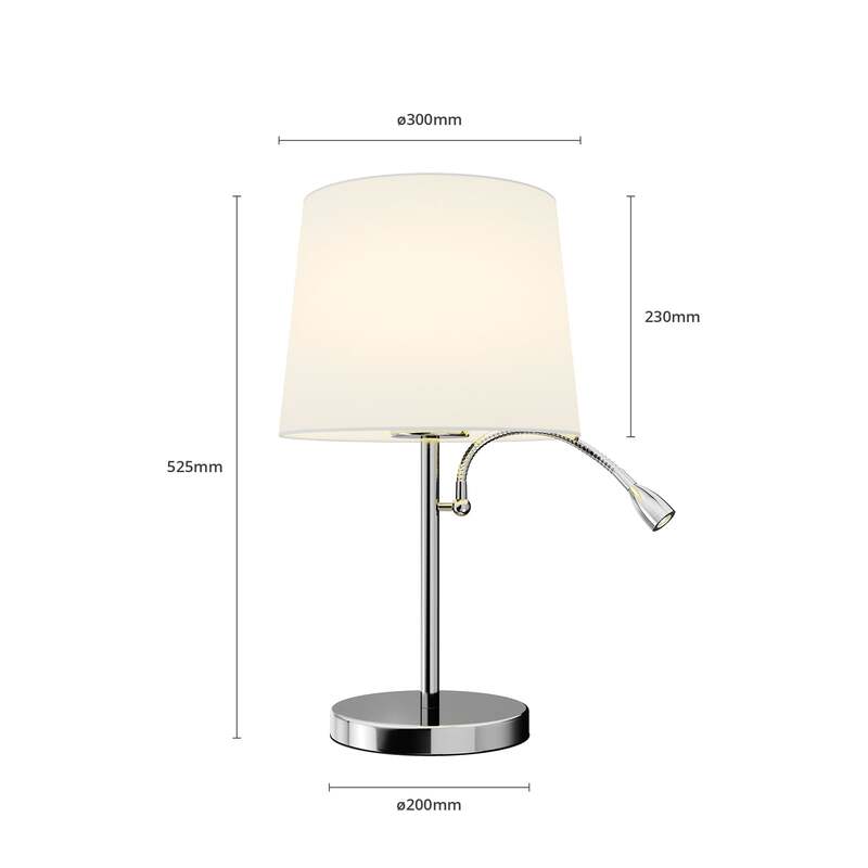 Lindby Tischleuchte Benjiro LED Leselampe Lampe mit Flexarm weiß 52cm hoch - 4251096546750