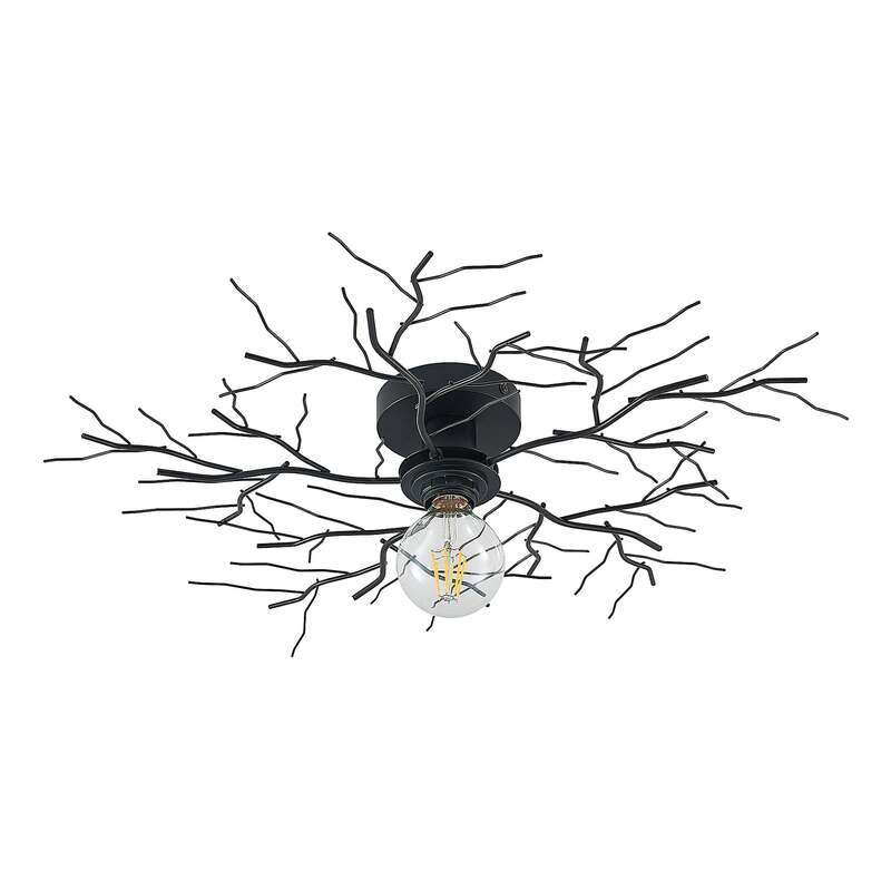 Lindby Deckenleuchte Vetki LED Lampe Leuchte dimmbar schwarz Ø60cm 1-flg. Metall - 4251911706987
