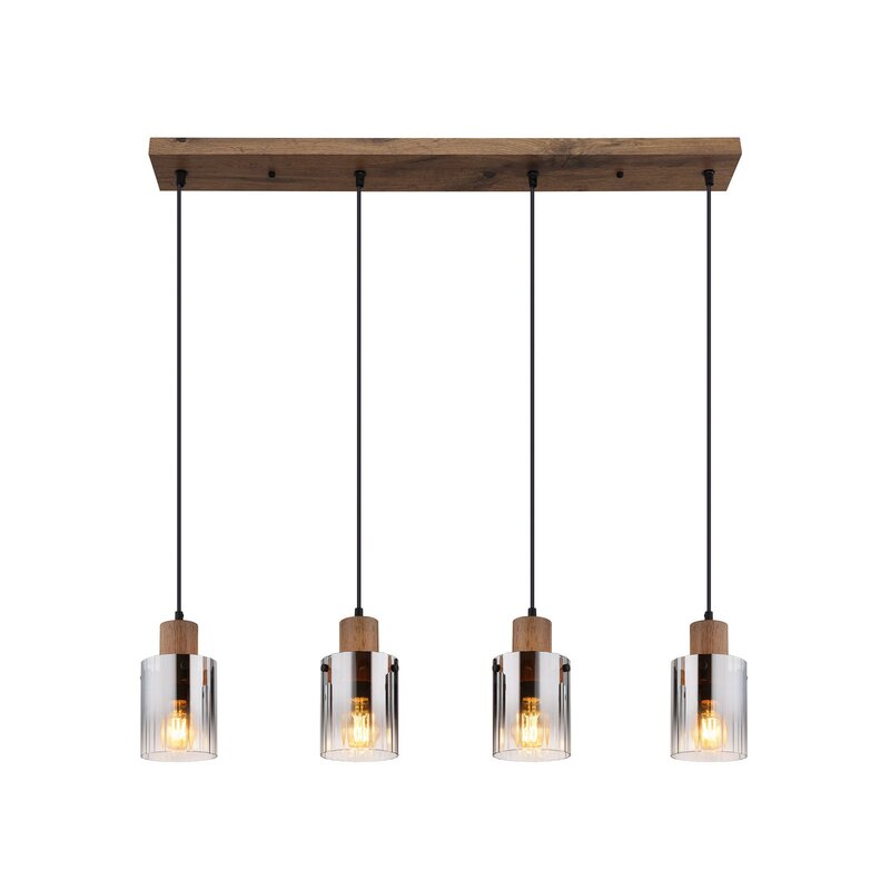 Globo Hängeleuchte Pendelleuchte Lampe rauchgrau MDF Länge 105 cm braun - 9007371507658