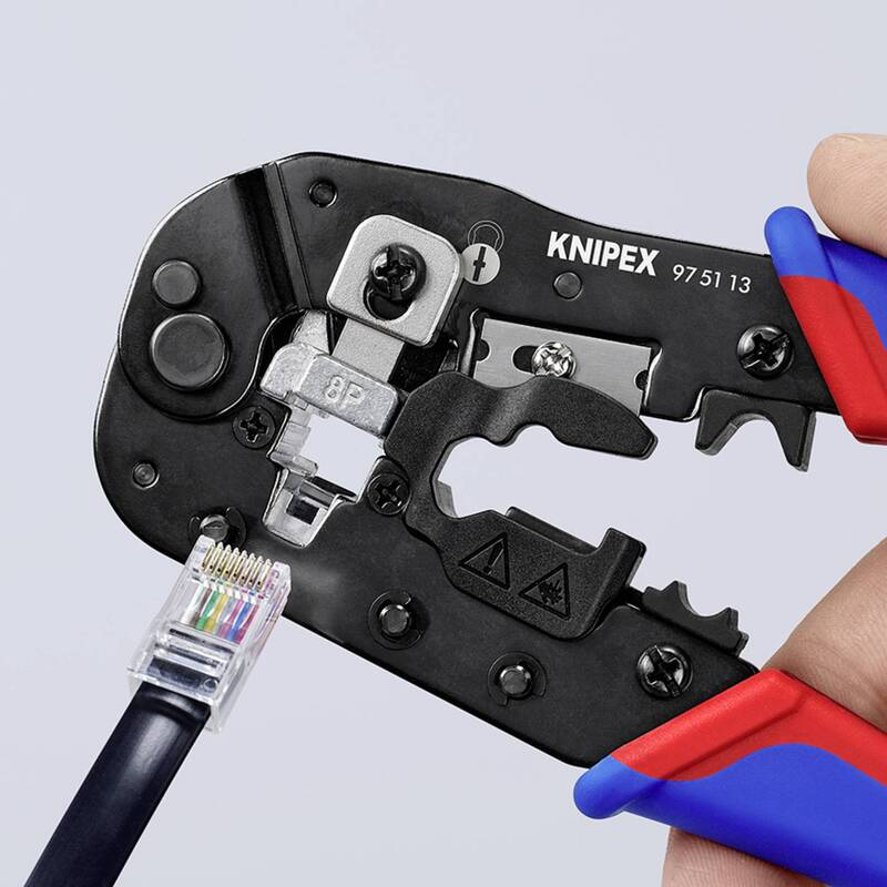 Knipex Crimpzange für RJ45-Westernstecker 97 51 13 Zange Crimpwerkzeug - 4003773087908