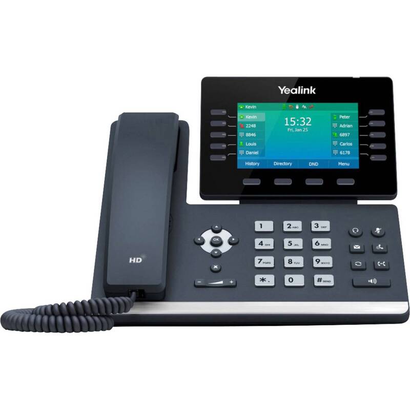 Yealink SIP-T54W VoIP Telefon Bluetooth Freisprechen Headsetanschluss schwarz - 6938818303171