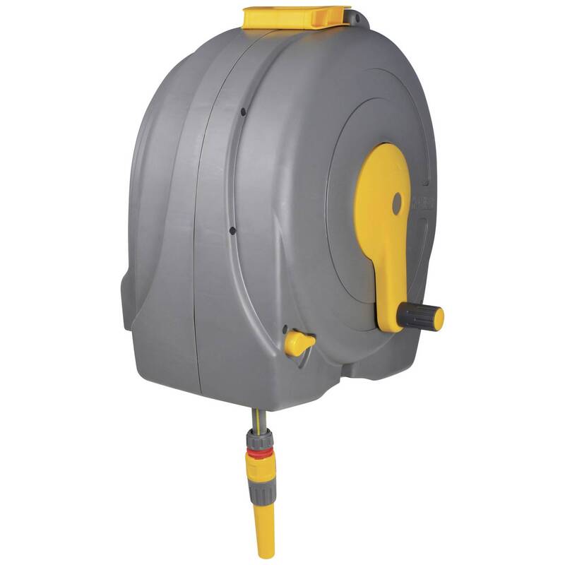 Hozelock Gartenschlauchaufroller Fast Reel 40 m 1/2 Zoll Grau Gelb Kunststoff - 5010646034135